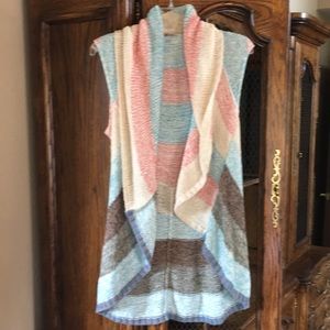 CAbi Striped Sweater Vest Like New MED